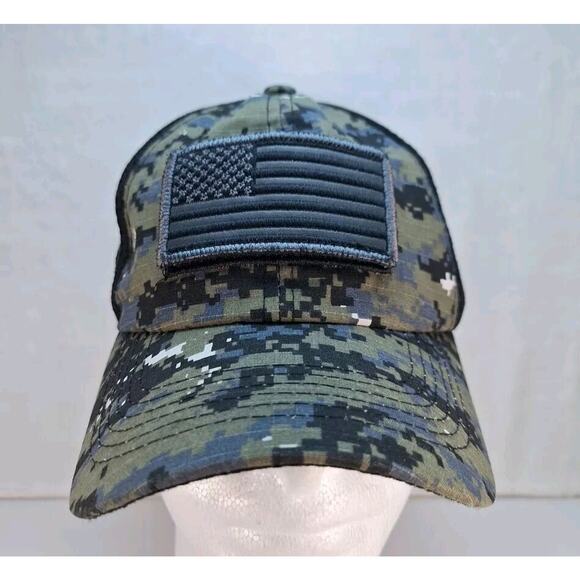 USA American Flag Tactical Operator Military Micro Mesh Adjustable Cap Hat - Picture 1 of 8